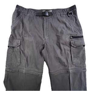 BC Clothing Convertible Cargo Pants Men's Size XL 38x29 Gray Belted Hiking